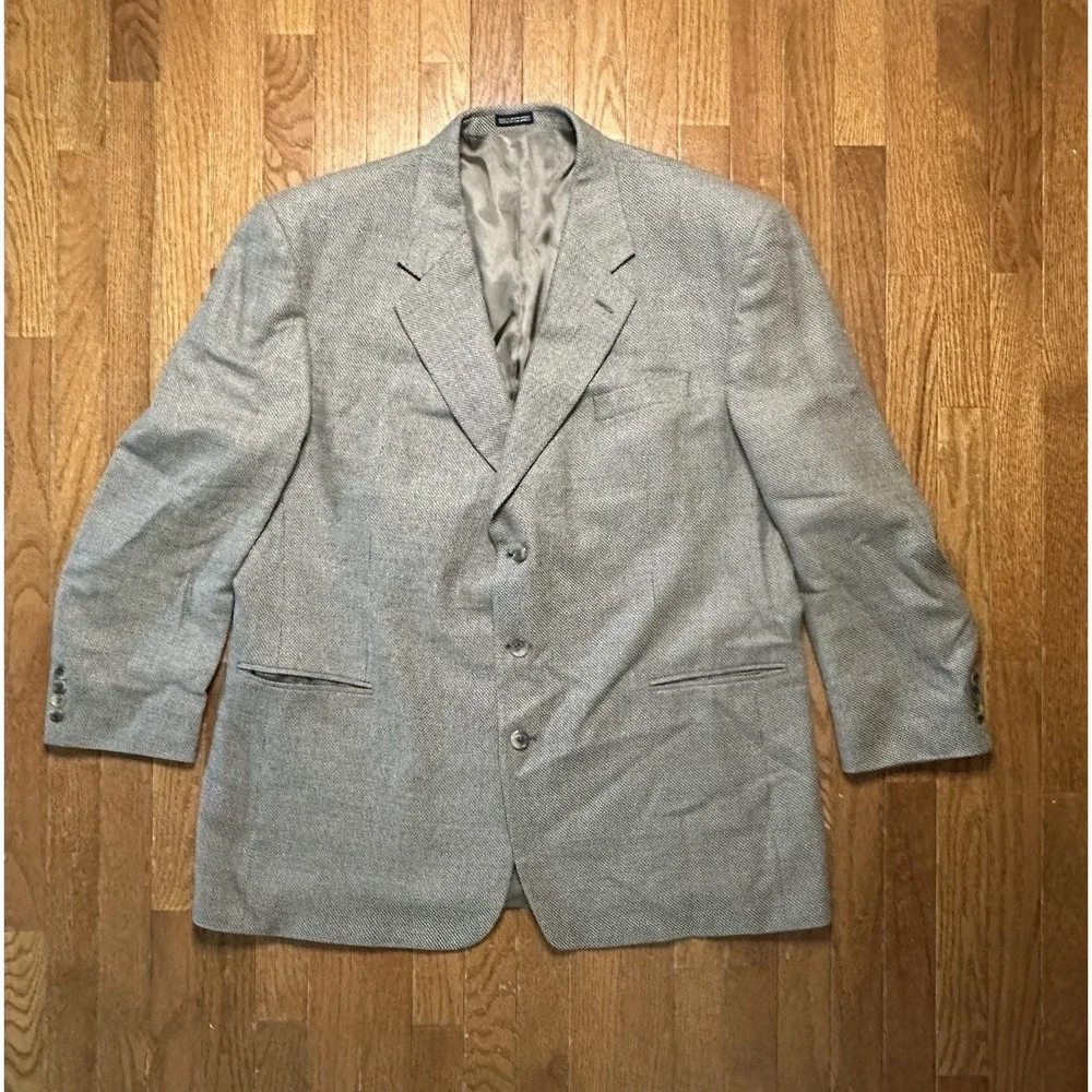 Options Stafford Men's Blazer 50L Silk Wool Blend Tan Tweed 3 Button Sports Coat